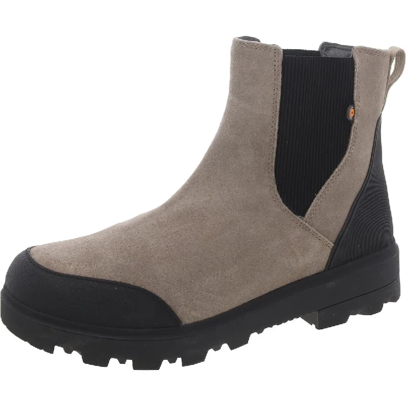 Boots for ankle buzz-Bogs Womens Holly Suede Hiking Chelsea Boots