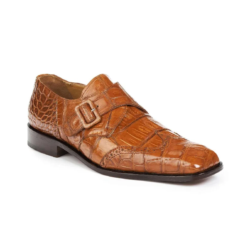 Loafers with cushioned insolesMauri 4913 Preacher Men's Designer Shoes Cognac Body Alligator and Baby Crocodile Loafers (MA5006)