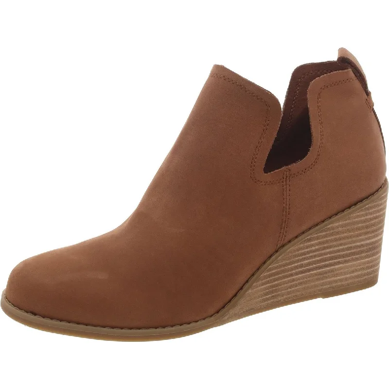 Boots for cool outings-Toms Womens Kallie Suede Cut-Out Wedge Boots