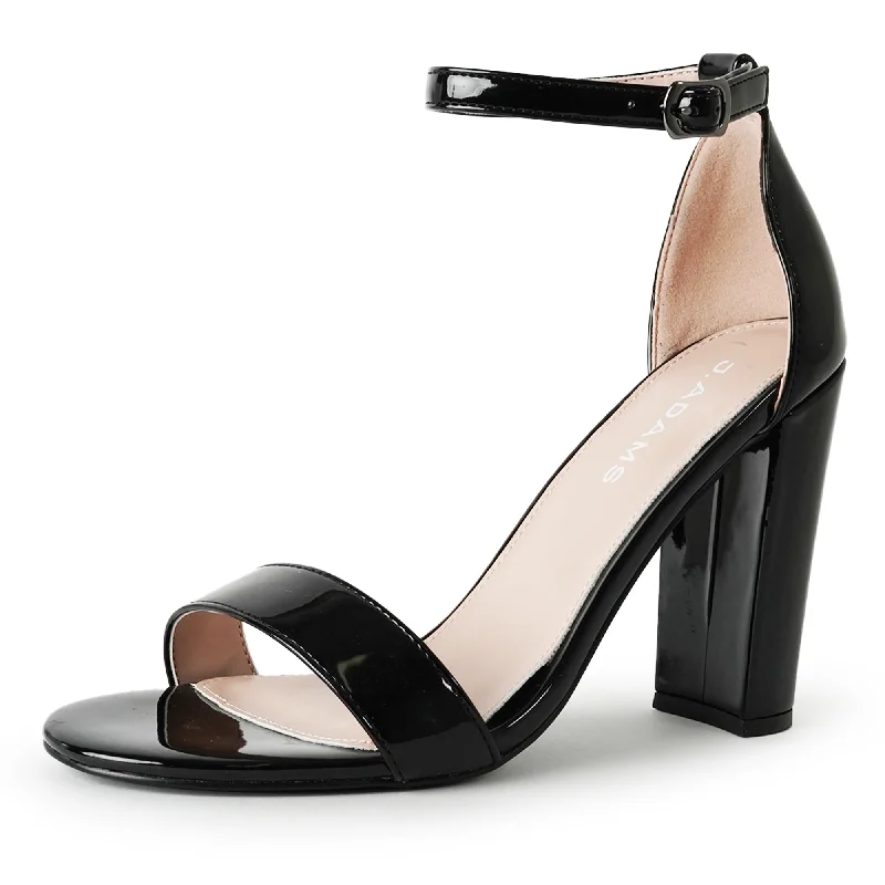 adjustable high heels control-Shirley | Black Patent