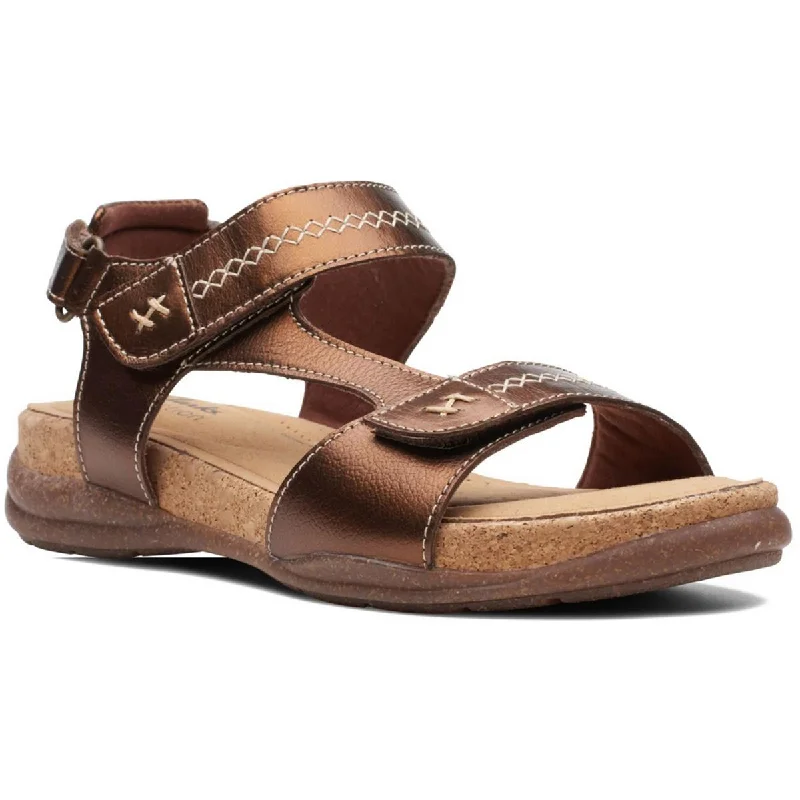 sandals near local shops-Clarks Womens Roseville Mae Leather Open Toe Strappy Sandals