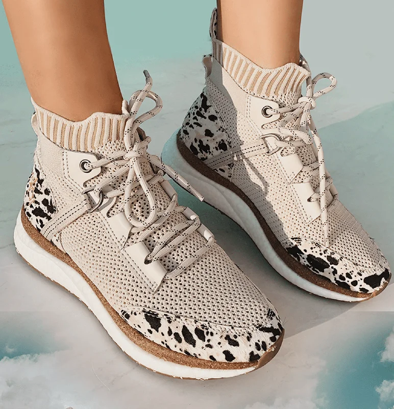 Athletic shoes with snug fitHYBRID in CHAMOIS High Top Sneakers