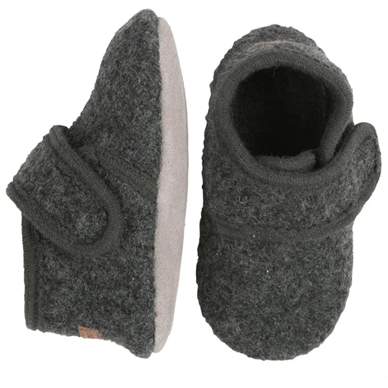 designer slippers exclusive-MELTON Wool Slippers Classic Antracite