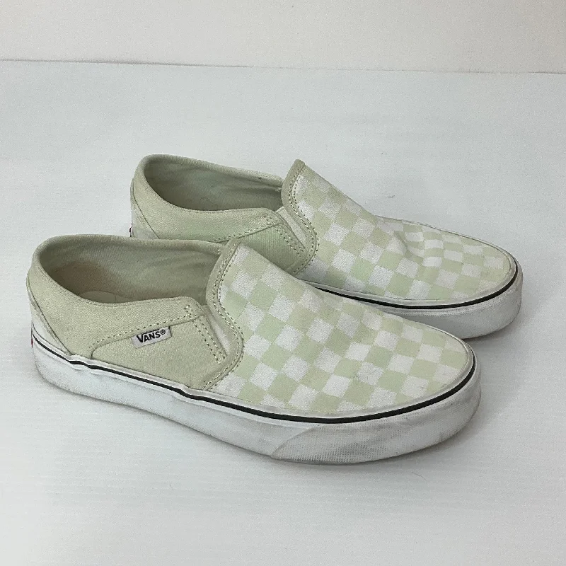 flats with rooftop patios-Checkered Pattern Shoes Flats Vans, Size 7