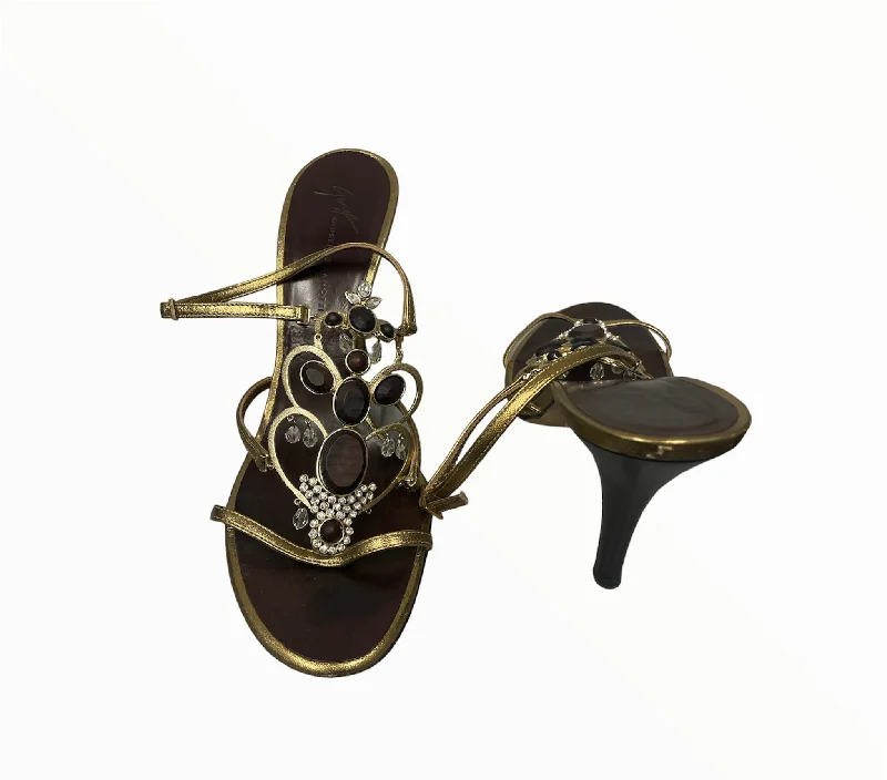 modern sandals with straps-Sandals Luxury Designer By Giuseppe Zanotti  Size: 9