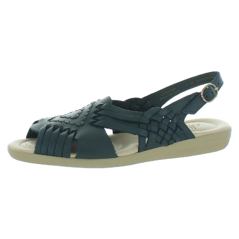 sandals with velcro straps-Softspots Womens Tela Leather Slingback Huarache Sandals