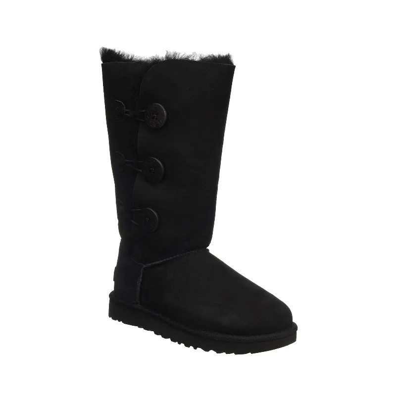 Boots in white-Women's Shoes UGG BAILEY BUTTON TRIPLET Suede & Sheepskin Boots 1016227 BLACK