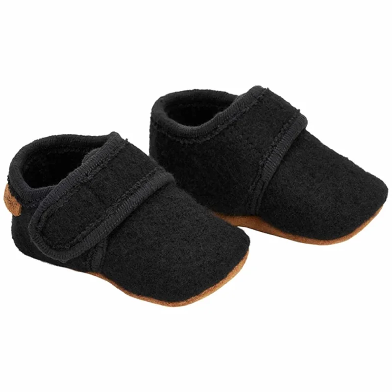 tan slippers for radiance-En Fant Baby Wool Slippers Black