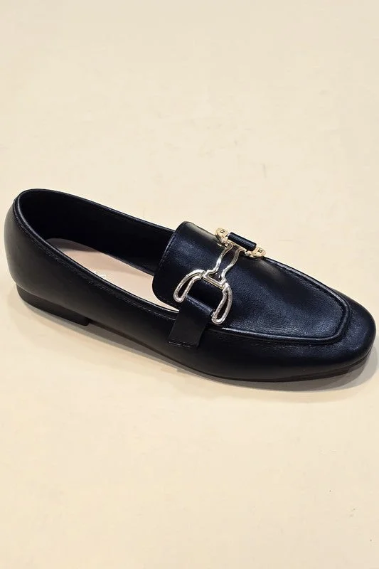 Loafers with open foamMetal Buckle Loafers