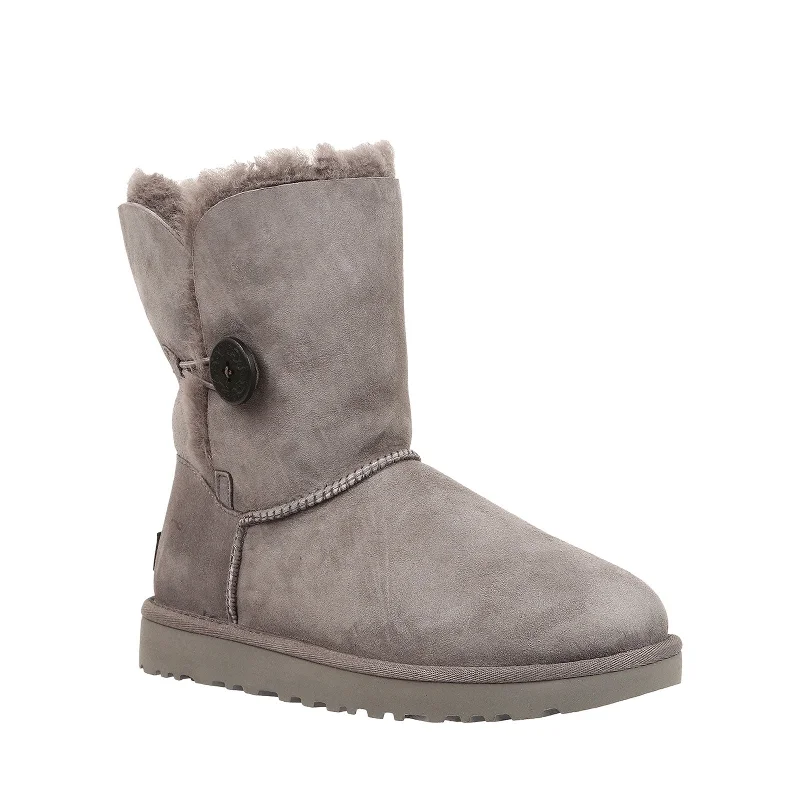 Boots with slip-resistant soles-Women's Shoes UGG BAILEY BUTTON II Twinface Sheepskin Boots 1016226 GREY