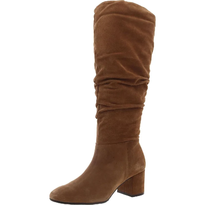 Boots with ankle support-Clarks Womens Sheer Slouch Suede Solid Mid-Calf Boots