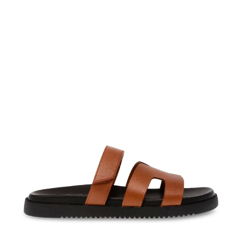 budget sandals with design-Missile-E Sandal COGNAC LEATHER