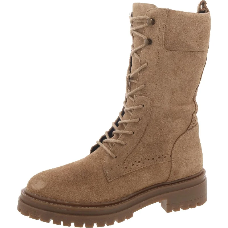 Boots for foot lift-Geox Respira Womens Suede Lugged Sole Combat & Lace-Up Boots